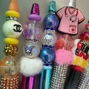 Mystery Focal Beaded Pen Set of 4